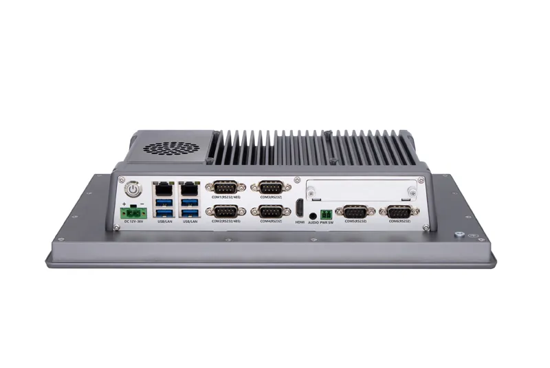 QY-P8133-DC industrial panel PC — interface and ports
