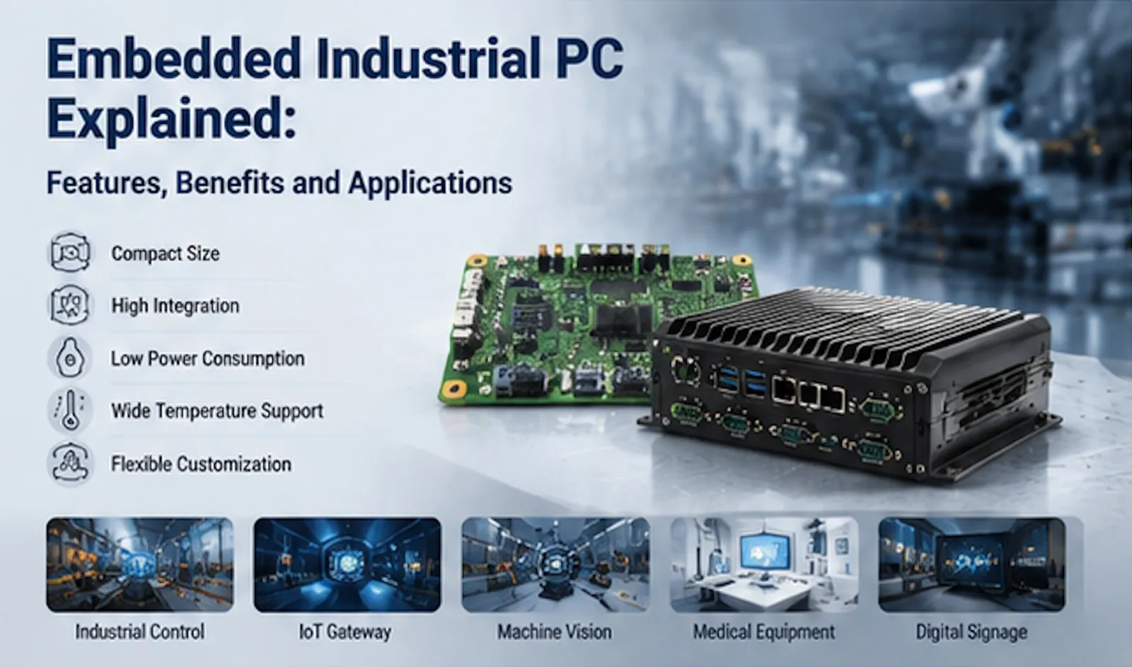 Embedded industrial PC key features and industrial applications