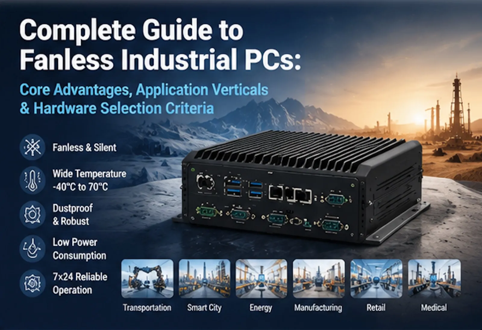 Fanless industrial PC benefits — silent operation, wide temperature and dust resistance